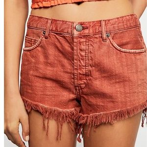 Free People Soft & Relaxed Burnt Orange Cut Offs